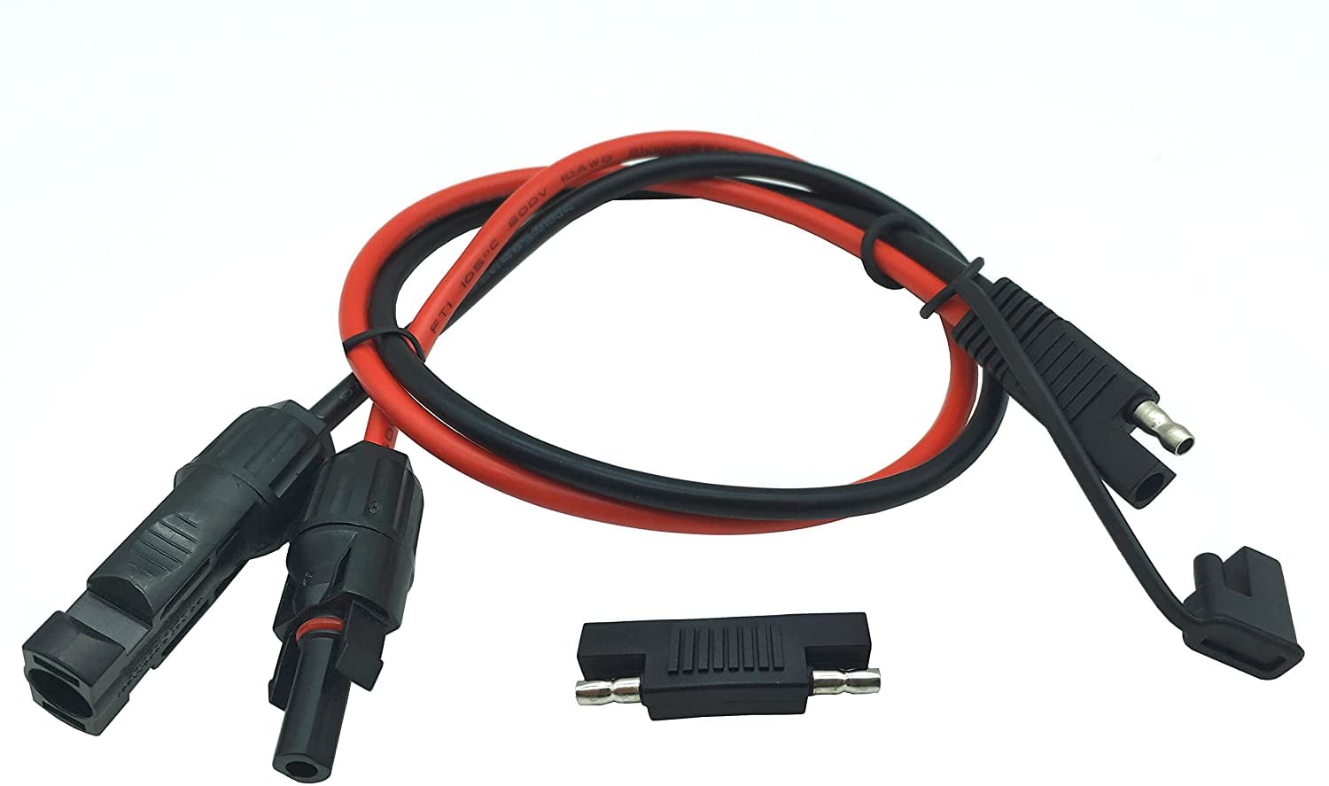Kohree MC4 to SAE Adapter Cable 2FT 10 AWG Male and Female Connector with 1pcs SAE Polarity Reverse Adaptor for RV Solar Panel 