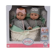 My Sweet Love: My Cuddly Baby® Doll Twins Play Set, Grey Outfits, 7 Pieces Included