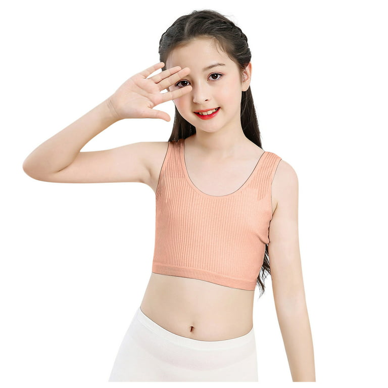 Kids Girl Bra Underwear Ultra Soft Breathable Cotton Bras Vest Solid One  Piece Everyday Bras for Children 