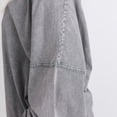 thumbnail image 5 of Women's Gameday Couture Gray Philadelphia Eagles Oversized Final Score Snow Wash Long Sleeve T-Shirt, 5 of 6