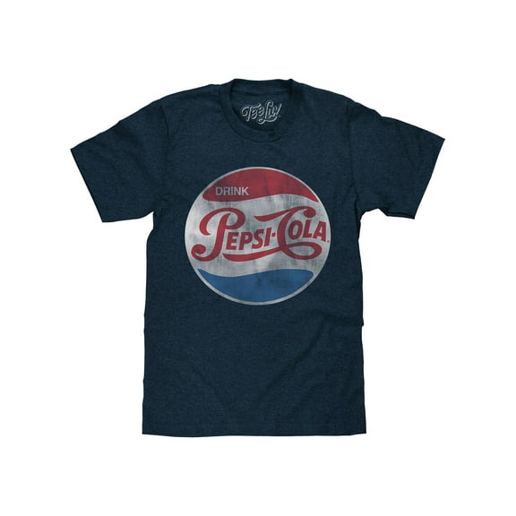 Tee Luv Men's Drink Pepsi Cola Distressed Logo T-Shirt (M)