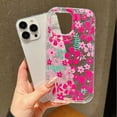 thumbnail image 5 of Funda de teléfono con diseño floral de verano en color rosa para iPhone 13, 11, 12, 14, 15, 16 Pro Max, XR, X, XS, 7, 8, 15 Plus, SE, transparente a prueba de golpes, 5 of 5