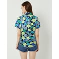 thumbnail image 4 of SSLR Womens Hawaiian Shirts Floral Blouses Short Sleeve Button Down Shirts, 4 of 8