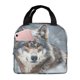 thumbnail image 1 of Disketp Majestic Snowy Wolf for Insulated Lunch Bag for Women and Men, Perfect for Work, Hiking, Picnic, 1 of 8