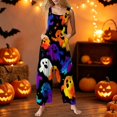 thumbnail image 2 of IYYVV Halloween Overalls Women Casual Loose Wide Leg Jumpsuits Summer Pumpkin Ghost Printed Baggy Rompers with Pockets Orange XL, 2 of 6