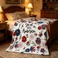 thumbnail image 1 of Independence Day Blanket Festive Flannel Blanket Soft Warm Throw Blanket For Home Sofa Bed Holiday Decoration, 1 of 8