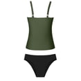 thumbnail image 5 of Antinious Women Period Solid Round Neck Short Bottom Built In Cup Wireless Stylish 2 Piece Bikinis Set, 5 of 5