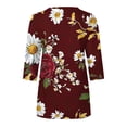 thumbnail image 4 of Womens Tops Dressy Striped Print Shirt Casual Zip Up Mock Neck Tops 3/4 Sleeve Loose Fit Tshirt Summer Casual Blouses for Women, 4 of 5
