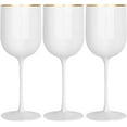 thumbnail image 2 of (20 PACK) EcoQuality Plastic White Wine Glasses with Gold Rim - 12 oz Wine Glass with Stem, Disposable Shatterproof Wine Goblets, Reusable, Elegant Drink Cups Tumbler for Weddings, Party, Receptions, 2 of 5