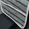 thumbnail image 3 of Forest Microwave Oven Cover, Silhouettes of Birch Trees with Foliage Leaves in Snowy Winter Season, Water Resistant Organizer with Pockets for Kitchen, 36" x 12", Pale Blue Maroon Cream, by Ambesonne, 3 of 4