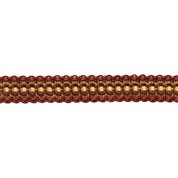 1" (2.5cm) Veranda Collection Lavish Gimp Braid Trim # 0100VG, Golden Red #VNT33 (Dark Red, Red Orange, Light Gold) Sold By The Yard (36"/3 ft/0.9m)