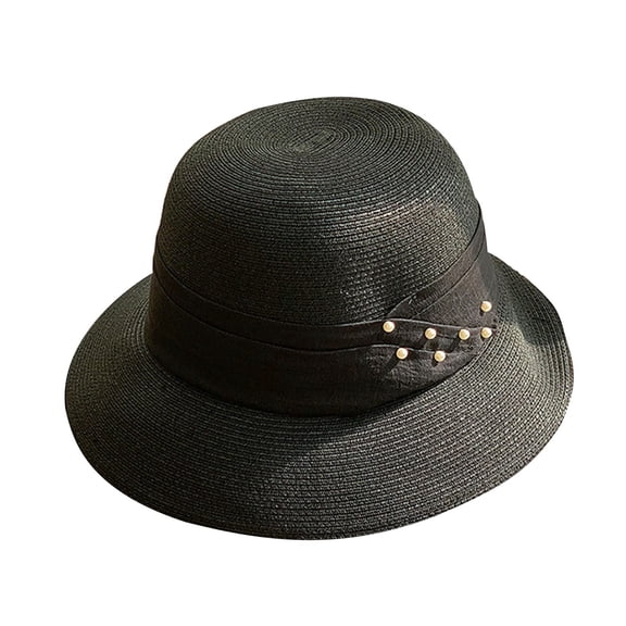 Weikingp Sun Hat Fisherman Cap Women's Summer Beach Hat Retro Hat Sunshade Hat Top Hat Straw Hats For Women Ladies Summer Hats Sun Visor Black One Size Clearance！