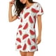 thumbnail image 2 of Balery Watermelon Camisón de manga corta con cuello redondo para mujer, cómodo y elegante., 2 of 6
