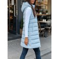 thumbnail image 6 of Fall Winter Women Sleeveless Long Vest Hooded Puffer Zipper Outwear Vest, 6 of 7