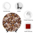 thumbnail image 4 of Picia Sunflowers Pattern Bone China Decorative Plate – Wall Decor with Stand and Adhesive, Elegant Ornament for Living Room, Office, or Entryway-7in, 4 of 6