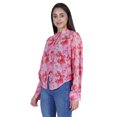 thumbnail image 2 of Moomaya Full Sleeve Sheer Top For Women Formal Shirt Printed Tunic, 2 of 9