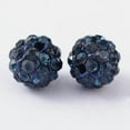 thumbnail image 2 of 50pc Polymer Clay Rhinestone Beads Pave Disco Ball Beads Grade A Half Drilled Round Montana PP9(1.5.~1.6mm) 6mm Hole: 1.2mm, 2 of 2