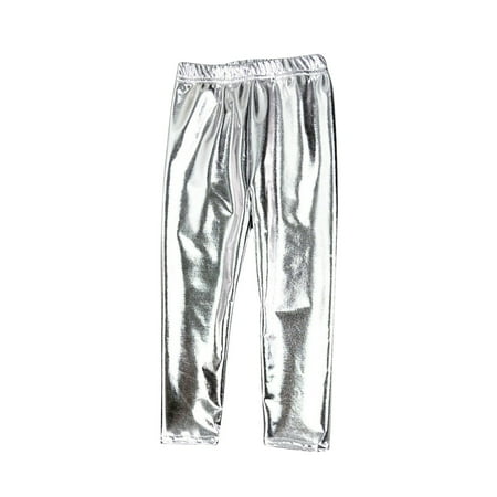 JYnXIANTI Children Glitter Sparkle Pants Toddler Boys Girls Fashion Elastic Waist Taper Trousers Casual Sequin Party Clothing