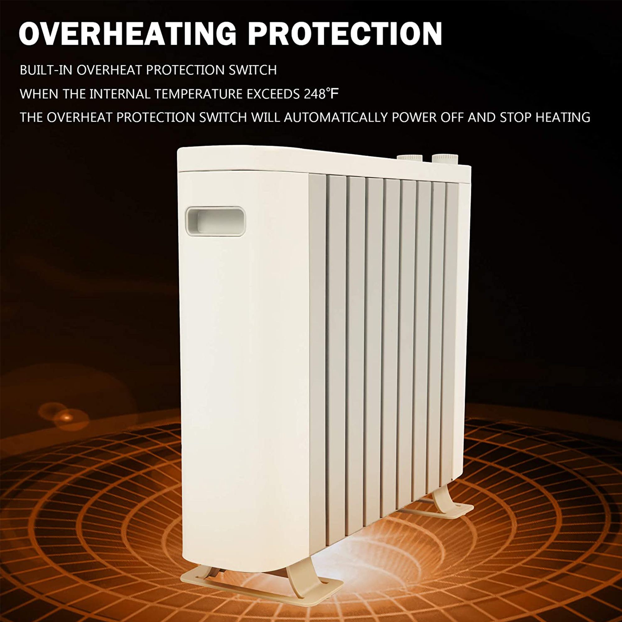 KARMAS PRODUCT Oil Filled Electric Radiator Heater 1000W Space Heaters  Adjustable Thermostat with 2 Heat Settings Overheat Protection u0026 Tip-Over  Protection for Indoor Use - Walmart.com