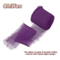 thumbnail image 3 of Uxcell 1.5" x 5 Yard Fringe Chiffon Silk Ribbon 3 Rolls Handmade Frayed Ribbon, Dark Purple, 3 of 6