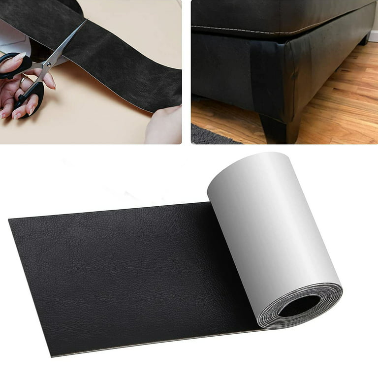Leather Tape 3X60 Inch Self-Adhesive Leather Repair Patch for Sofas, Couch,  Furniture, Drivers Seat(Black)