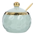 thumbnail image 2 of Sugar Container with Lid Spoon Ceramic Seasoning Bowl Porcelain Condiment Pot Salt Sugar Jar, 2 of 8
