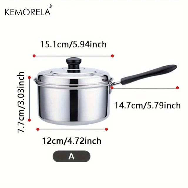 Premium 304 Stainless Steel Saucepan & Soup Pot Set - Induction Cooker Compatible with Long Handle and Thickened Design