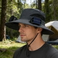 thumbnail image 5 of RICHMJ Solar Powered Fan Hat for Men Women, Wide Brim Hat with 2 Fans UPF 50+, For Outdoor Fishing Beach Sun Hat ,Mountaineering(B), 5 of 7
