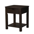 thumbnail image 2 of JERFIT 20 Inch End Table with Drawer, Dark Brown Bedside Table with Bottom Shelf, Handleless Nightstand for Living Room, Bedroom, 2 of 6