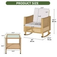 thumbnail image 4 of Uforic 3-Piece Outdoor Rocking Chairs, Wicker Patio Furniture with Thickened Cushions and Table for Porch (Brown), 4 of 10