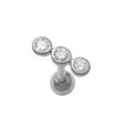 thumbnail image 5 of Anygolds 14K Real Solid Gold 0.06ctw Round Trio Diamond Ear Post Stud Piercing Earring 18Gauge - MBJ4728-6W White Gold, 5 of 5