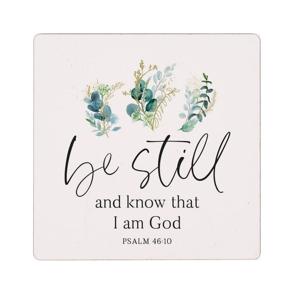 Be Still and Know Classic White 2.75 x 2.75 HDF Wood Refrigerator Magnet