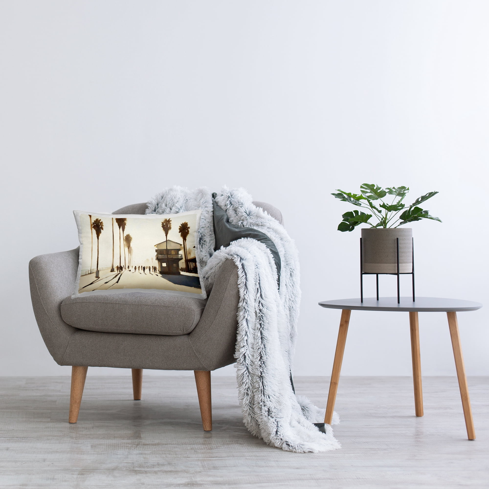 Stupell Industries Moody Beach View Decorative Printed Throw Pillow Design by Noah Bay.