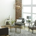 thumbnail image 3 of DecMode Modern Metal Gold Geometric Chandelier with Link Style Chain, 25"W x 30"H, 3 of 13