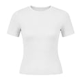 thumbnail image 4 of Womens Cotton T Shirts Basic Baby Tee Crop Tops Crewneck Slim Fit Short Sleeves Tee Summer Cute Clothes 2026, 4 of 5