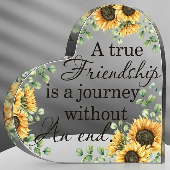 Gift for Friend Friendship Gifts for Women Friend Friendship Birthday Gifts for Women Cheer up Gift Acrylic Heart Keepsake and Paperweight for Home Office Table Shelf (Friendship)