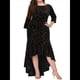 thumbnail image 2 of Vestidos de Talla Grande para Mujer, Vestido Formal de Terciopelo con Mangas 3/4, Corte Sirena y Dobladillo Alto y Bajo Negro XXL, 2 of 9
