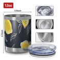 thumbnail image 3 of 12oz Tumblers Yellow Lemon Fruit Slices DarkBlue Vacuum Insulated Stainless Steel Travel Tumbler Cups Mug with Lid and Straw for Beer,Coffee,Beverages with Cleaning Brush for Cold Hot Drinks, 3 of 5