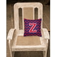 thumbnail image 2 of Letter Z Chevron Yale Blue and Crimson Fabric Decorative Pillow, 2 of 2