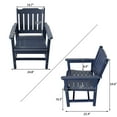 thumbnail image 4 of Mosbrisa Poly Lumber Patio Dining Chair Set of Two, HIPS Outdoor Dining Chair, Weather Resistant, Slat Back, 2 Pieces, Navy Blue, 4 of 9