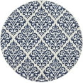 thumbnail image 2 of Nourison Grafix Damask White/Blue 5'3" x ROUND Area Rug, (5 Round), 2 of 8