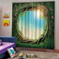 thumbnail image 4 of Cortina de ducha Lavable Paisaje natural Planta Cuadrito Sala de estar Cortinas de bañera con gancho para decoración L Tipo 2 2 Piezas Yuarrent HA010903-06, 4 of 7