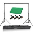 thumbnail image 1 of Andoer-2 Backdrop Set,2 * * Polyester-cotton Fabric With Washable Polyester-cotton Fabric 10ft Support Stand Fabric With 2 3pcs * * 10ft Support Stand + Studio Screen Washable Clamps Eryue Kit 2 Set, 1 of 6