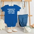 thumbnail image 3 of Nobody's Better Than My Lil Bro Cute Romper Boys or Girls Infant Baby Brisco Brands 18M, 3 of 6