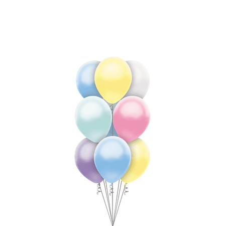 Way to Celebrate Latex Balloons 12" Pearl Pastels, 60 Count Bag