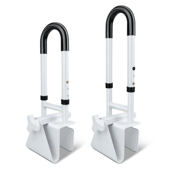 Adjustable Bathtub Safety Rail, Shower Grab Bar Handle for Seniors, Elderly, and Disabled, 14–18 Inch Height Range, Bathroom Safety Bars with Non-Slip Grip, Supports 300 lbs