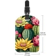 thumbnail image 6 of Square 2Pack PU Leather Cactus Cruise Luggage Tag with Privacy Cover and Name ID Tag for Travel Handbags Backpacks Luggage Tags, 6 of 6