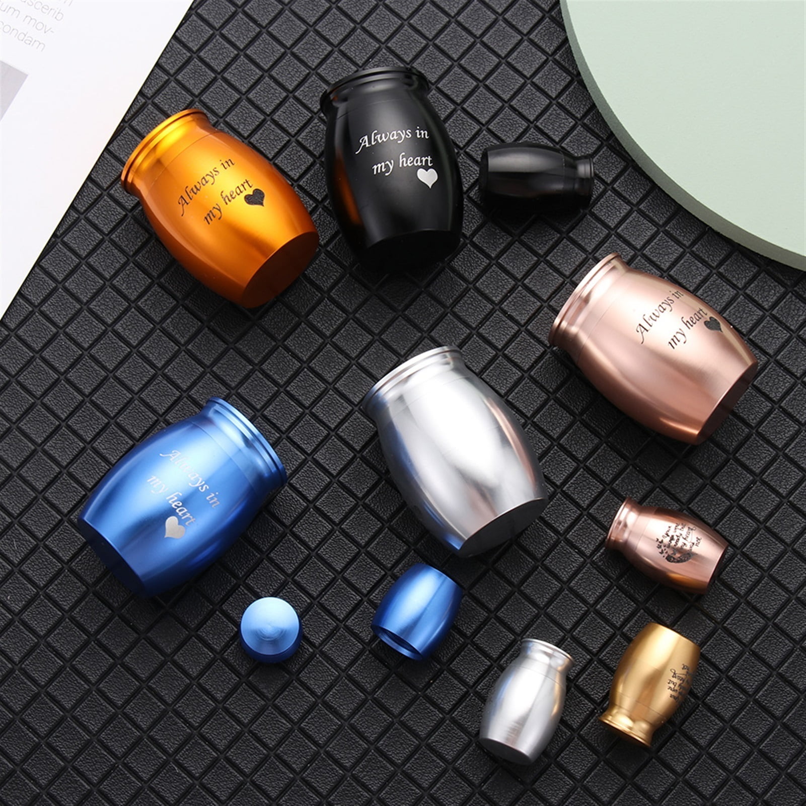 1Pc Mini Memorial Urn Aluminum Alloy Threaded Lid Pet Cremation Urns Beloved Pet Keepsake Funeral Urn