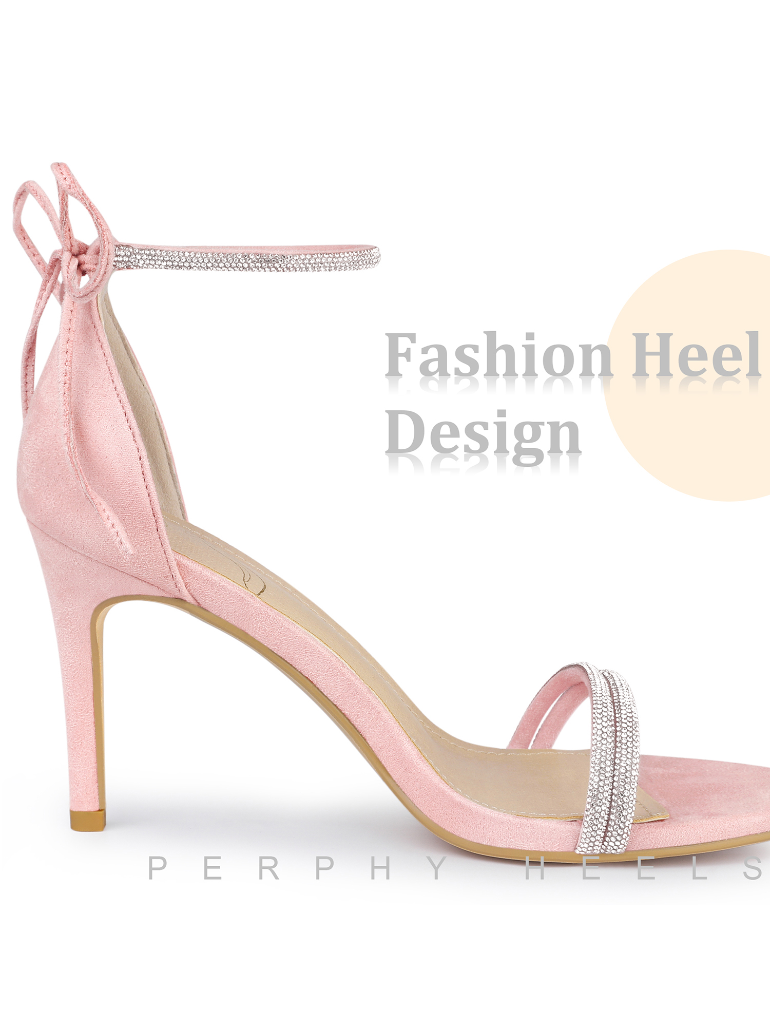 DARING DIVA Women's Ankle-Tie Stiletto Heels Sandals Pink 9