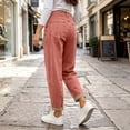 thumbnail image 4 of Womens Stretchy Mid Rise Barrel Pants Vintage Baggy Pants with Pockets for Trendy Y2k Daily Casual Outfits, 4 of 7
